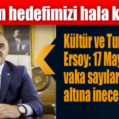 Kültür ve Turizm Bakanı Ersoy: 17 Mayıs itibarıyla vaka sayıları 5 binin altına inecek